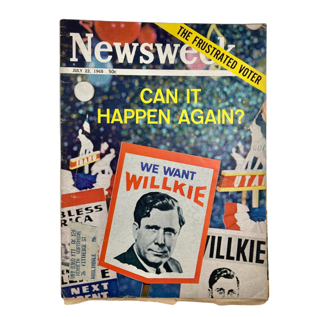 VTG Newsweek Magazine July 22 1968 Wendell Willkie The Frustrated Voter