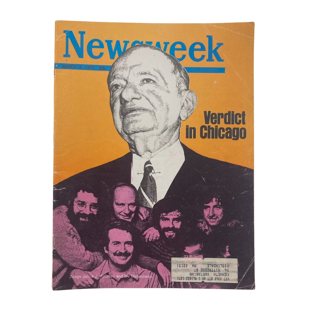 VTG Newsweek Magazine March 2 1970 Judge Julius J. Hoffman & the Defendants