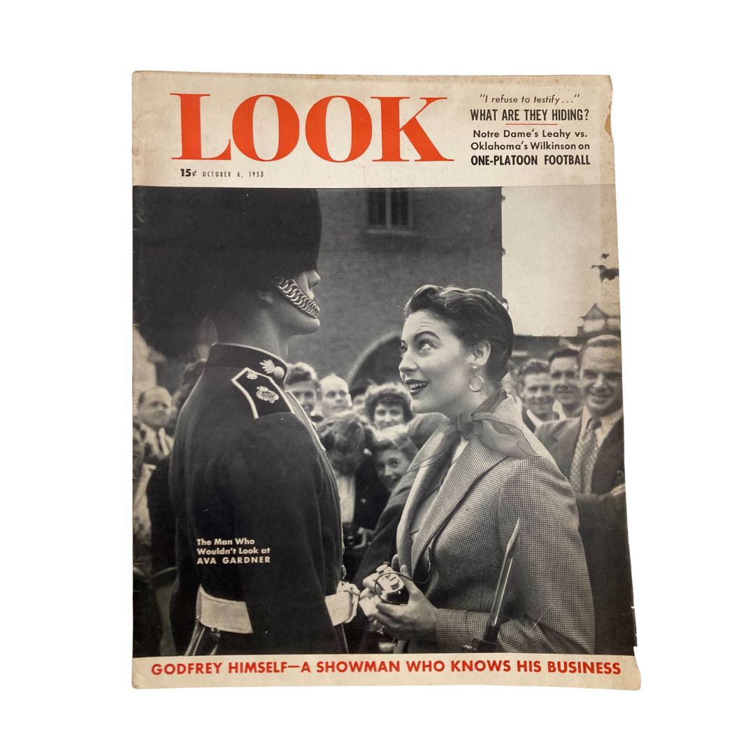 VTG Look Magazine October 6 1953 Ava Gardner and The Man No Label