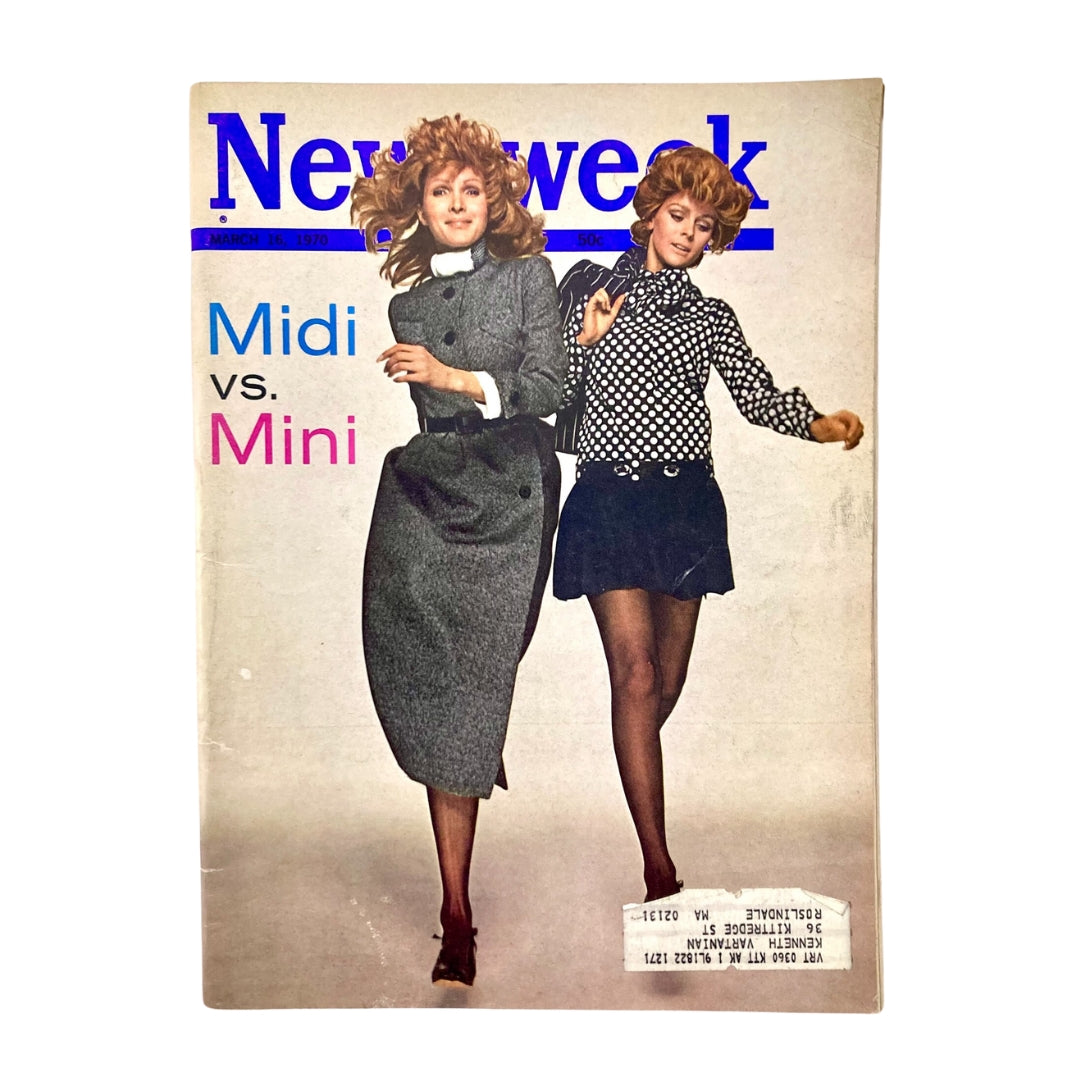 VTG Newsweek Magazine March 16 1970 Christian Dior's Midi vs Mini