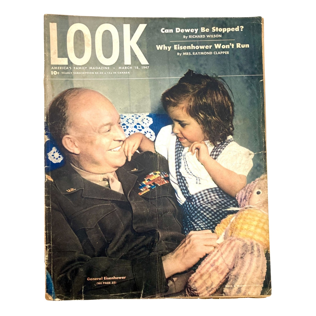 VTG Look Magazine March 18 1947 Gen. Dwight D. Eisenhower GD Interior No Label