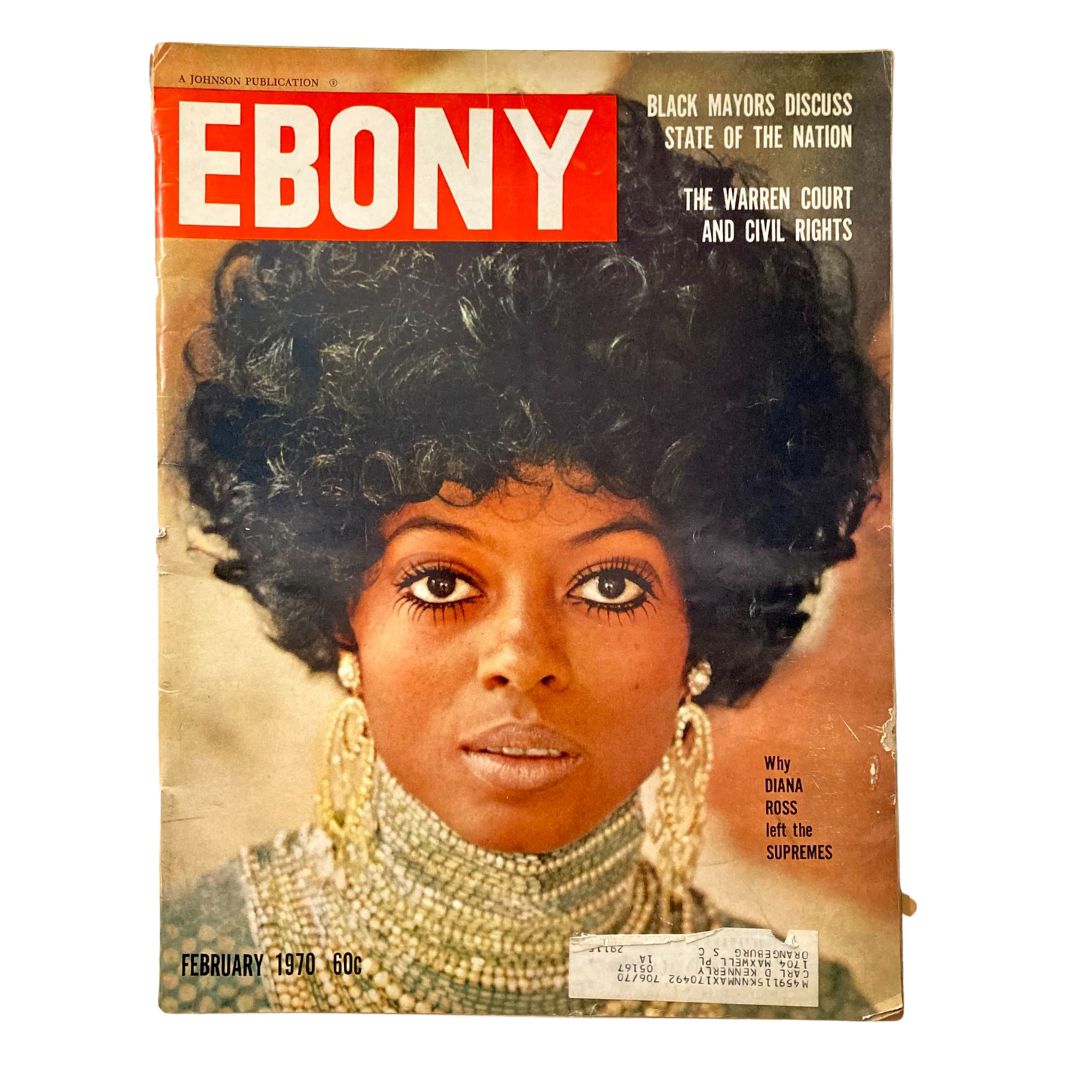 VTG Ebony Magazine February 1970 Vol 25 No. 4 Diana Ross GD Interior