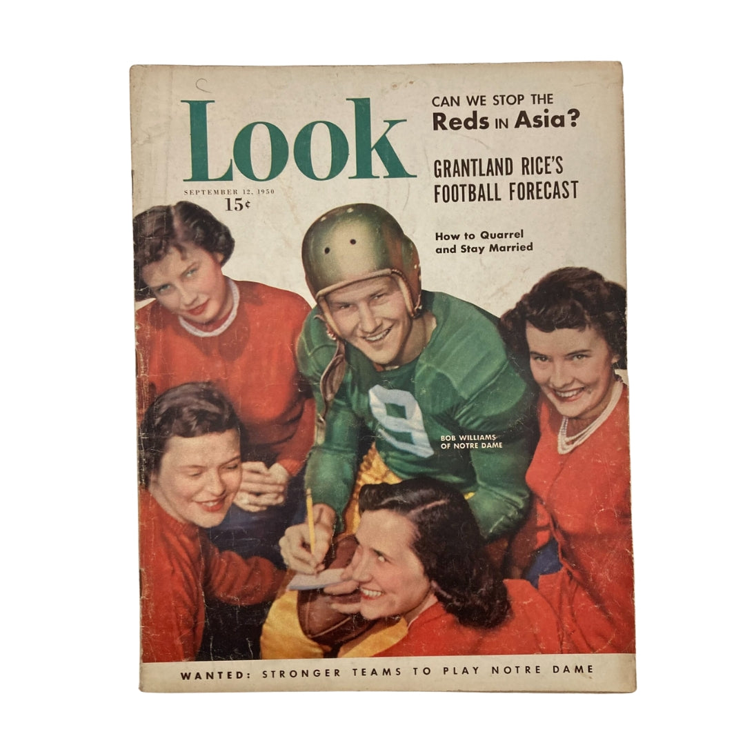 VTG Look Magazine September 12 1950 Bob Williams of Notre Dame No Label