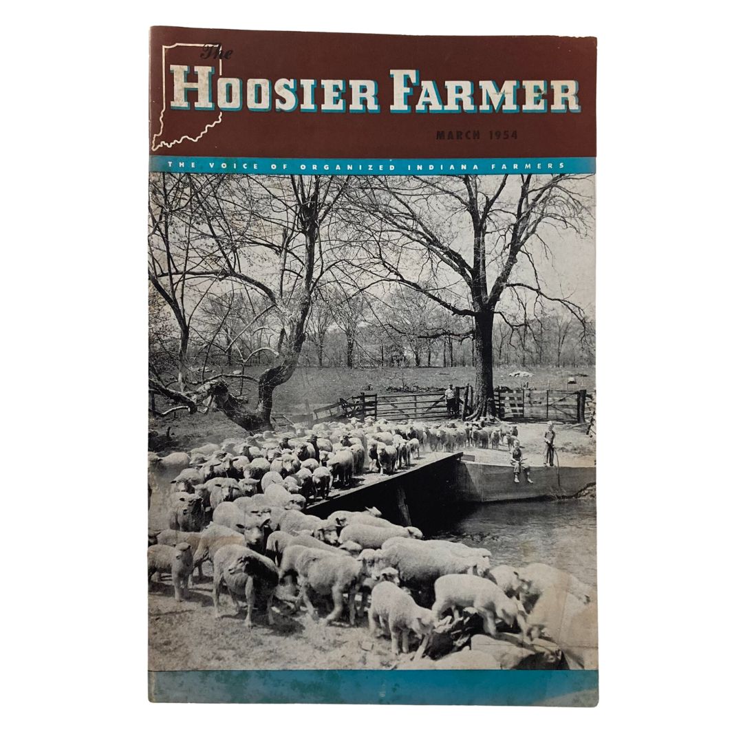 VTG The Hoosier Farmer Magazine March 1954 A Flock of Sheep Green Pasture