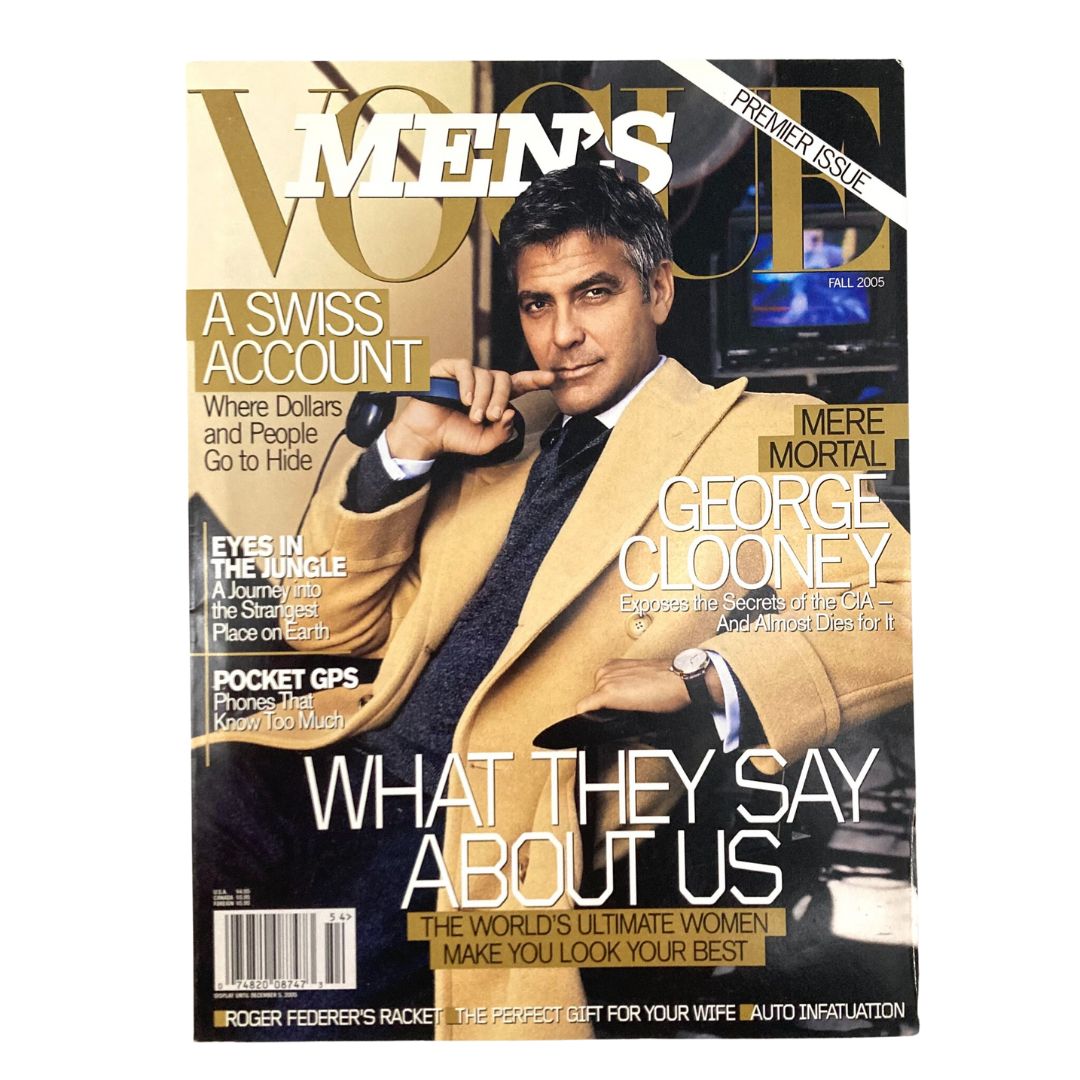 Men's Vogue Magazine Fall 2005 George Clooney Cover Premier Issue No Label