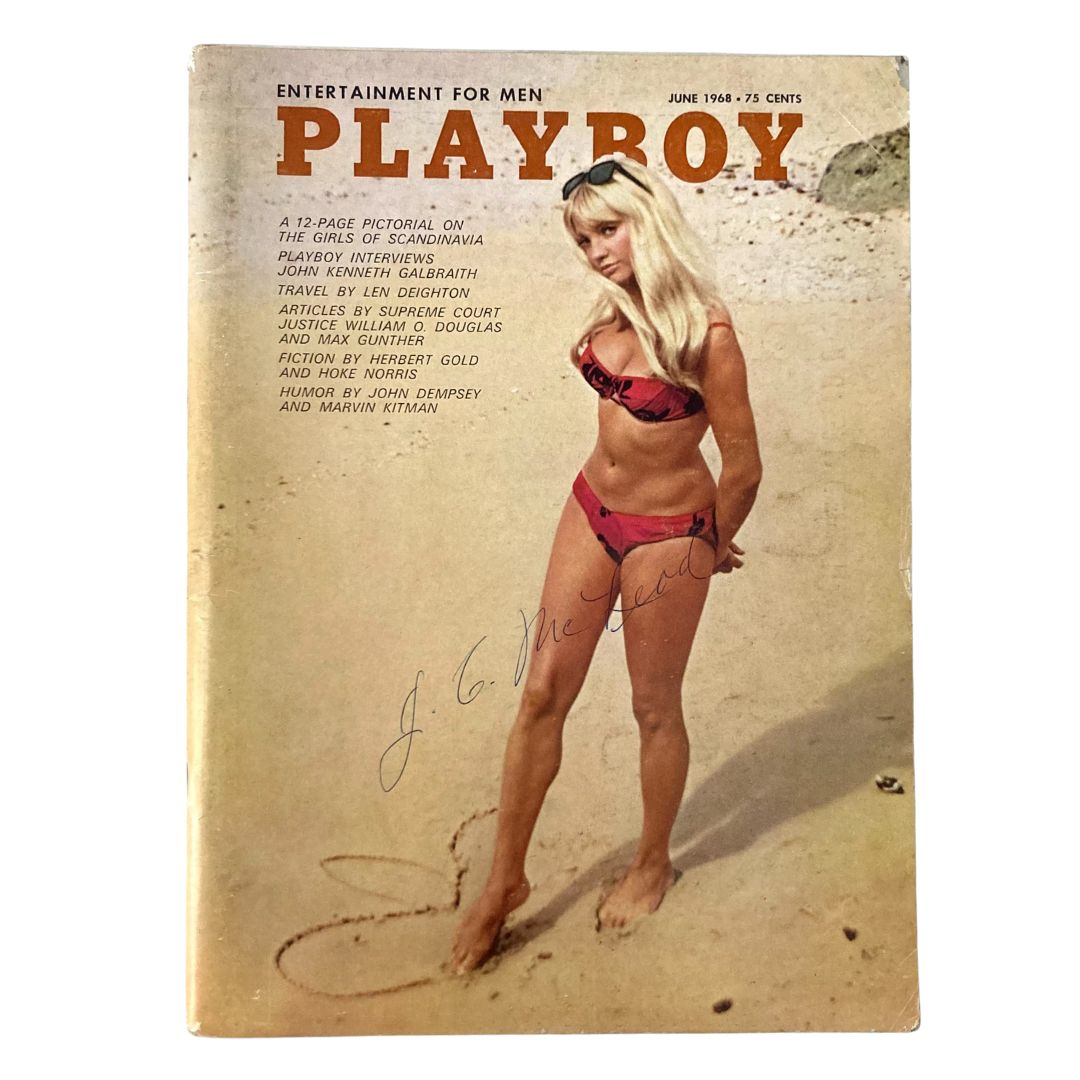 VTG Playboy Magazine June 1968 Jennie Wallace w Centerfold No Label