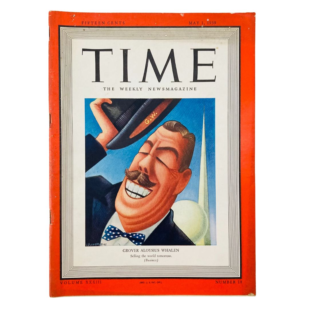 VTG Time Magazine May 1 1939 Vol 33 No. 18 Grover Aloysius Whalen