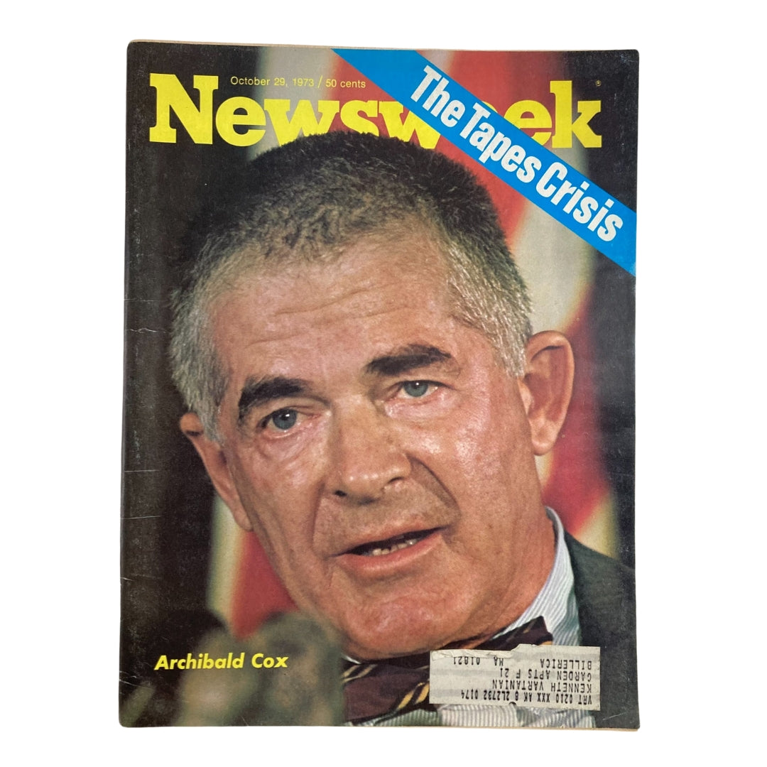 VTG Newsweek Magazine October 29 1973 Archibald Cox and The Tapes Crisis