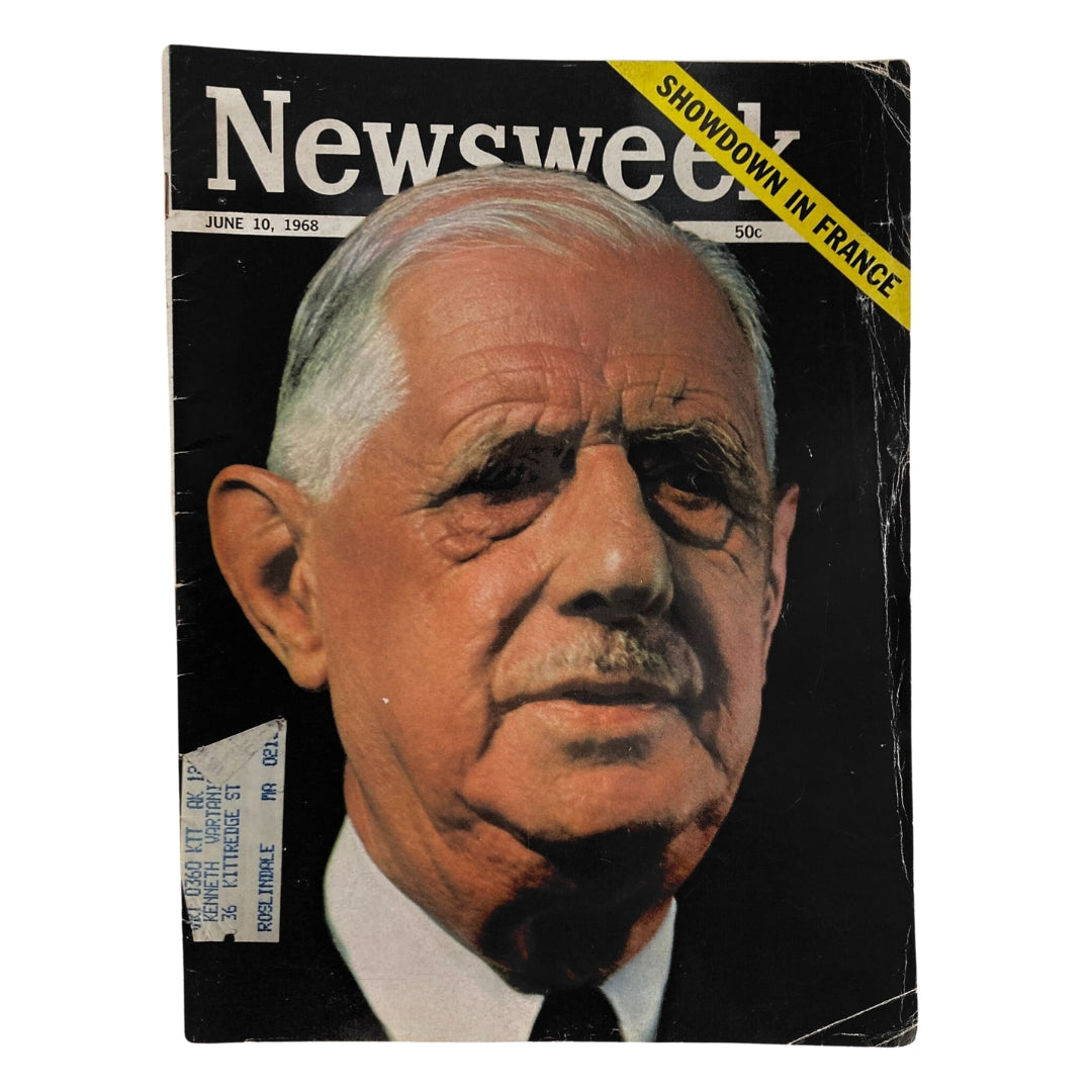 VTG Newsweek Magazine June 10 1968 President Charles De Gaulle of France