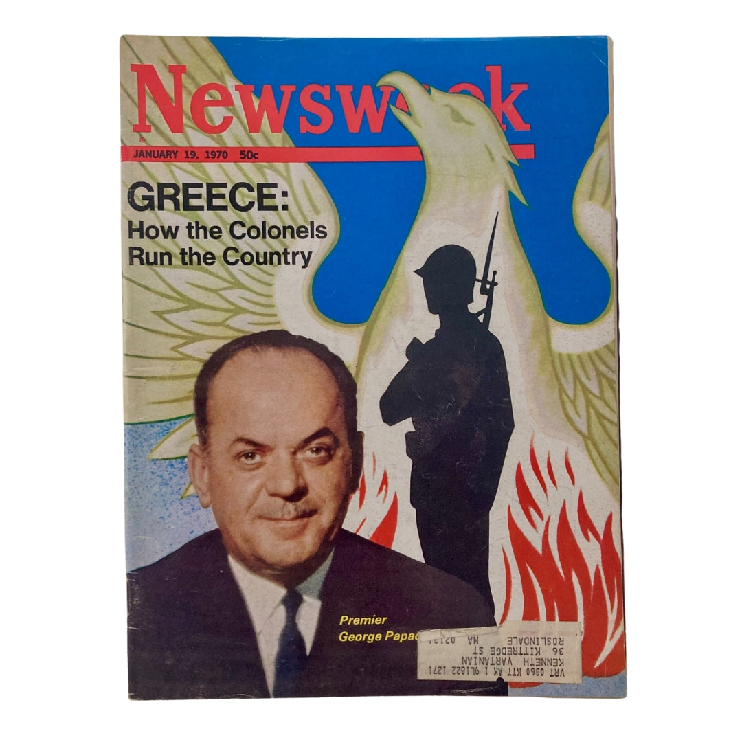 VTG Newsweek Magazine January 19 1970 Premier George Papadopoulos