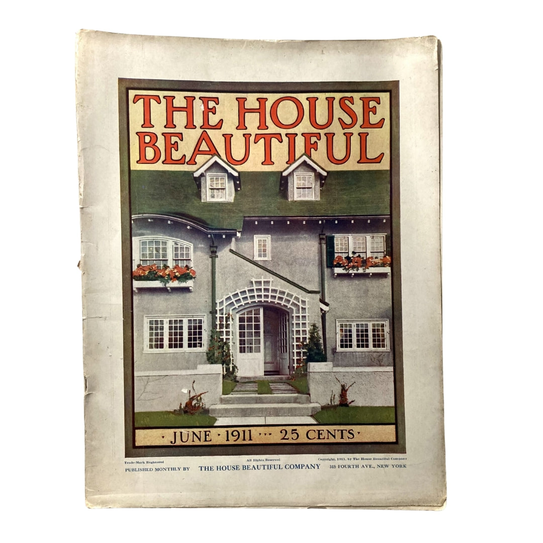 The House Beautiful Magazine June 1911 The Shopping Guide No Label GD Interior