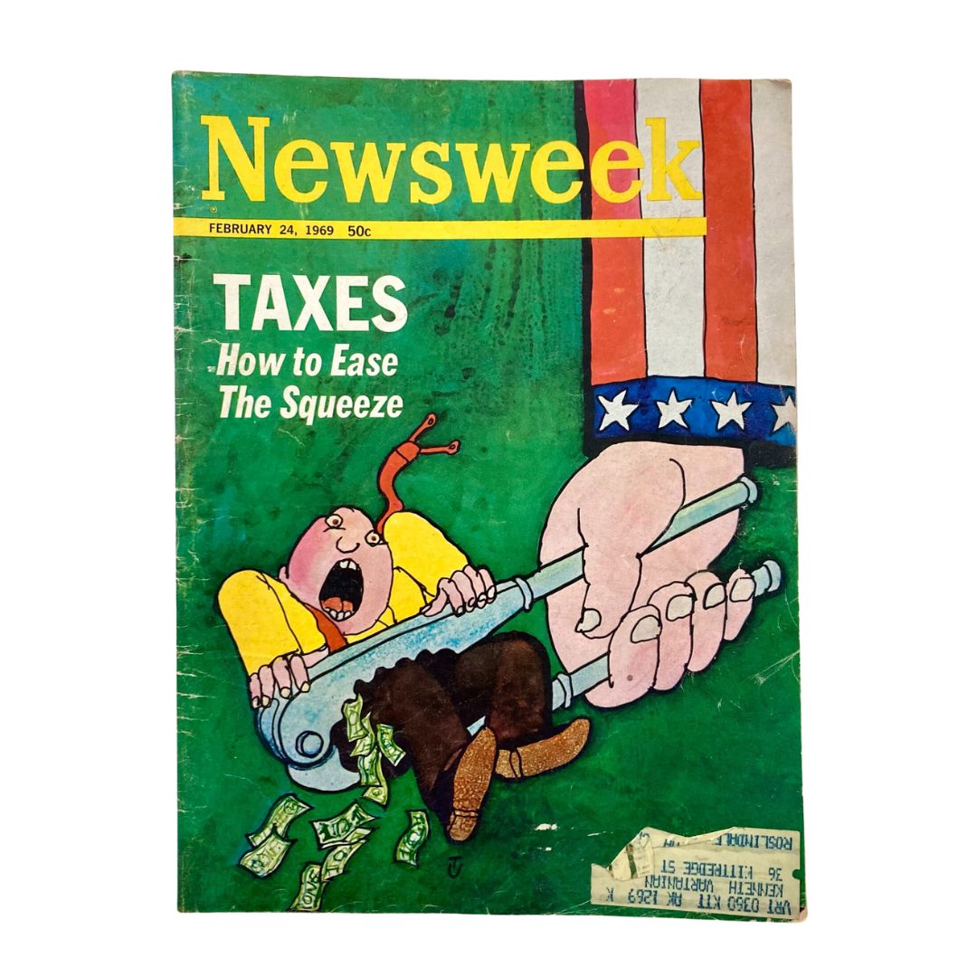 VTG Newsweek Magazine February 24 1969 Taxes How to Ease The Squeeze