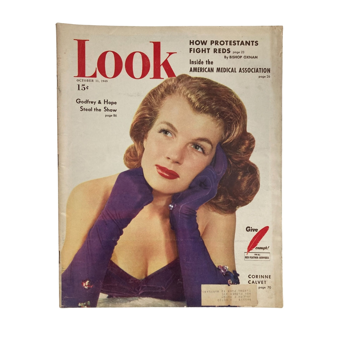 VTG Look Magazine October 11 1949 Corinne Calvet Cover Portrait