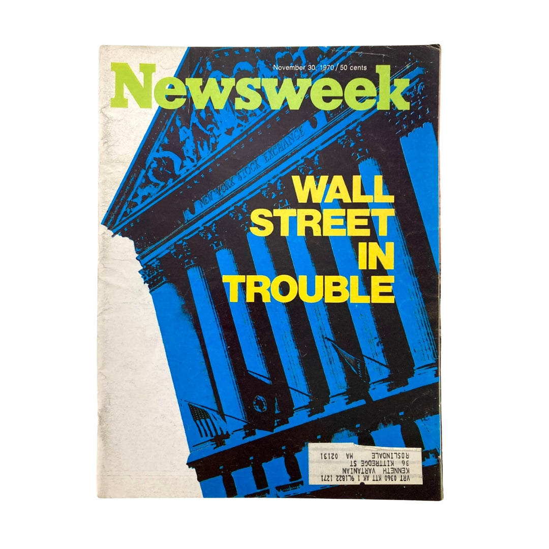 VTG Newsweek Magazine November 30 1970 Wall Street in Trouble & Wall Street Woes