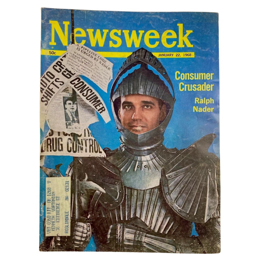 VTG Newsweek Magazine January 22 1968 Consumer Crusader Ralph Nader