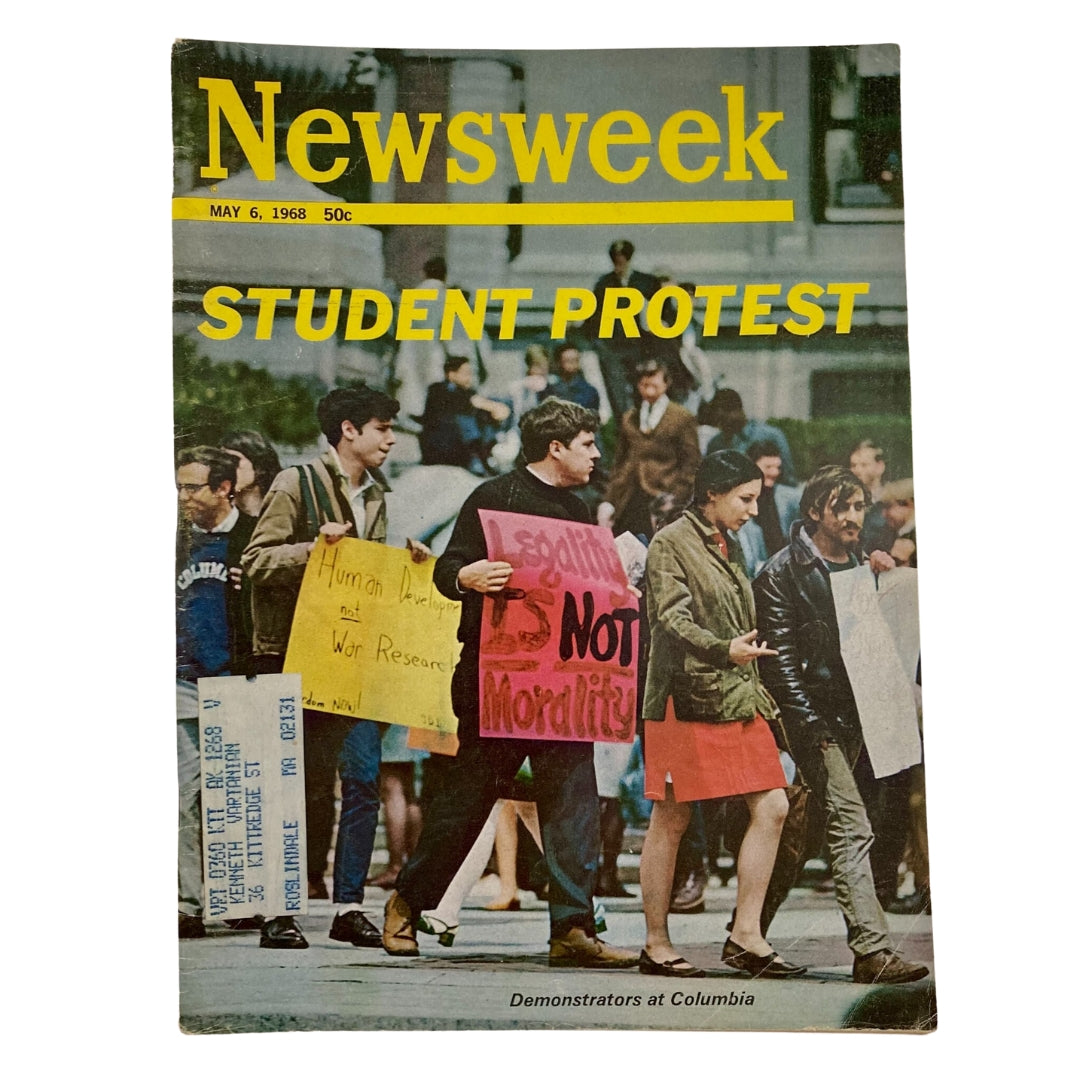 VTG Newsweek Magazine May 6 1968 Demonstrators at Columbia Student Protest