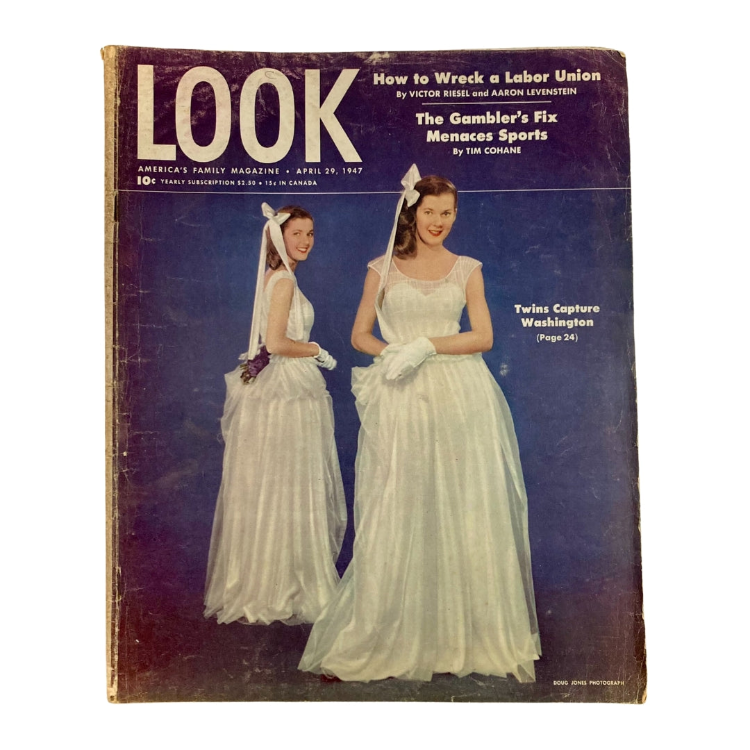 VTG Look Magazine April 29 1947 Twins Capture Washington GD Interior No Label