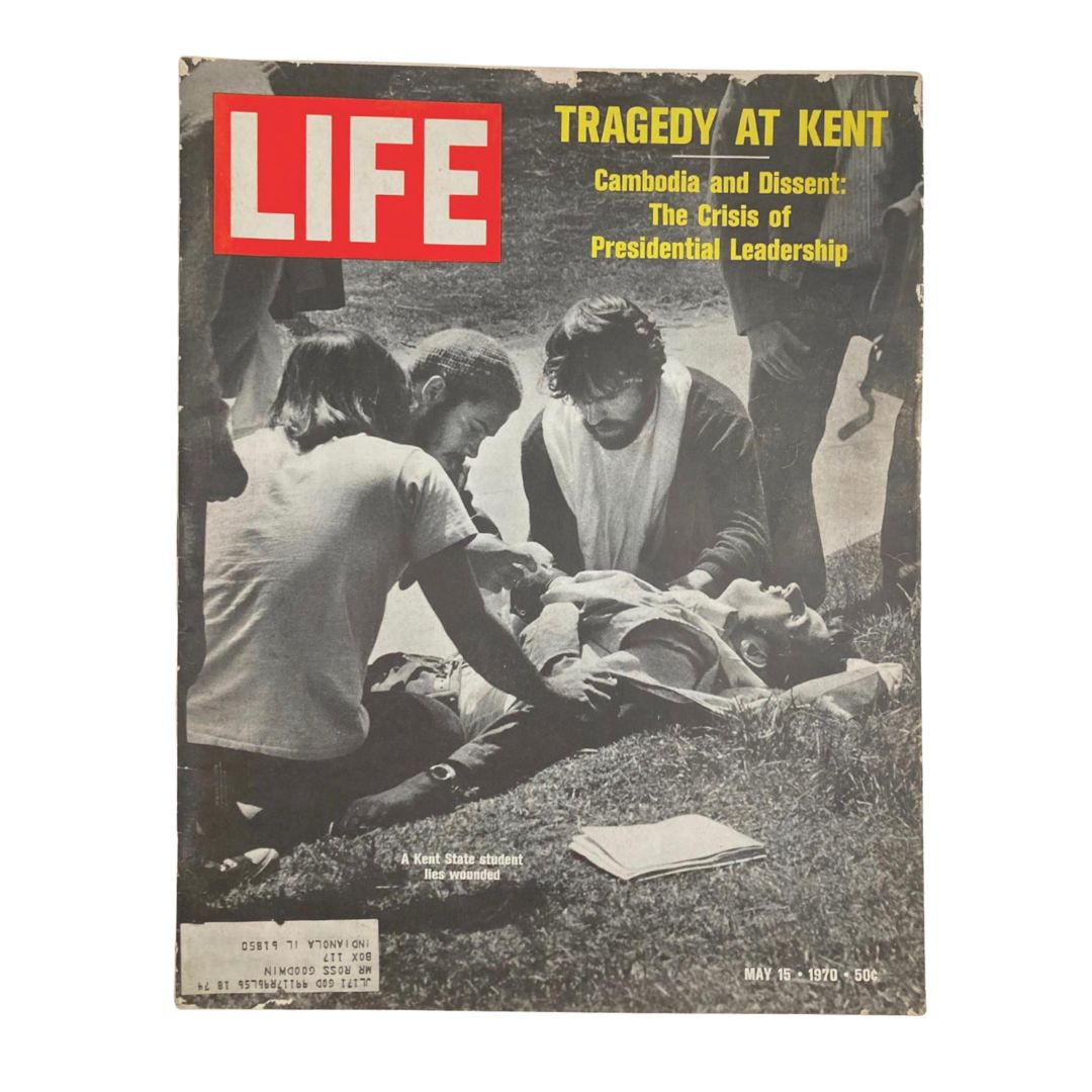 VTG Life Magazine May 15 1970 Tragedy at Kent, A Kent State Student Lies Wounded