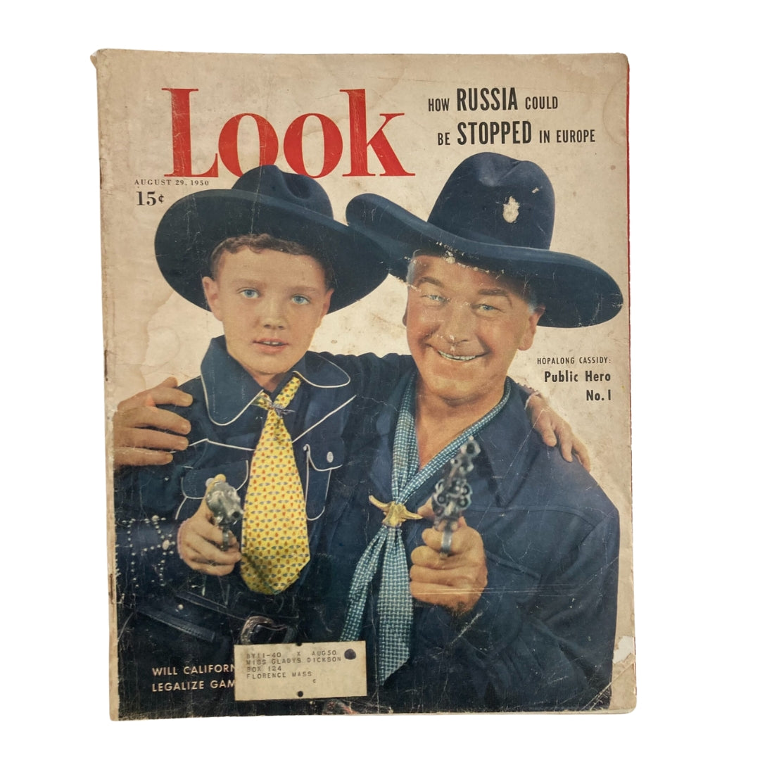 VTG Look Magazine August 29 1950 Hopalong Cassidy Public Hero No. 1