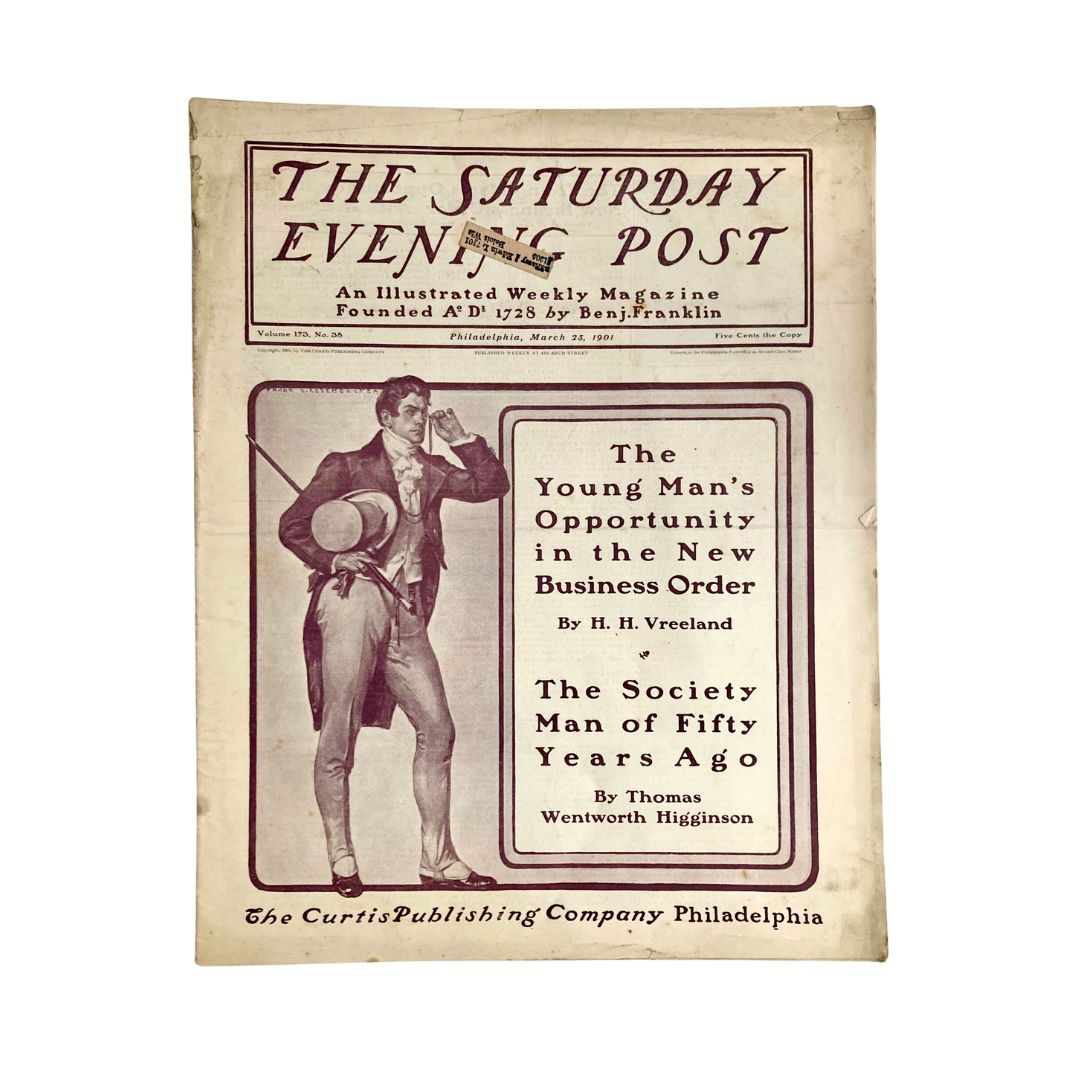 Saturday Evening Post Magazine March 23 1901 The Society Man GD Interior