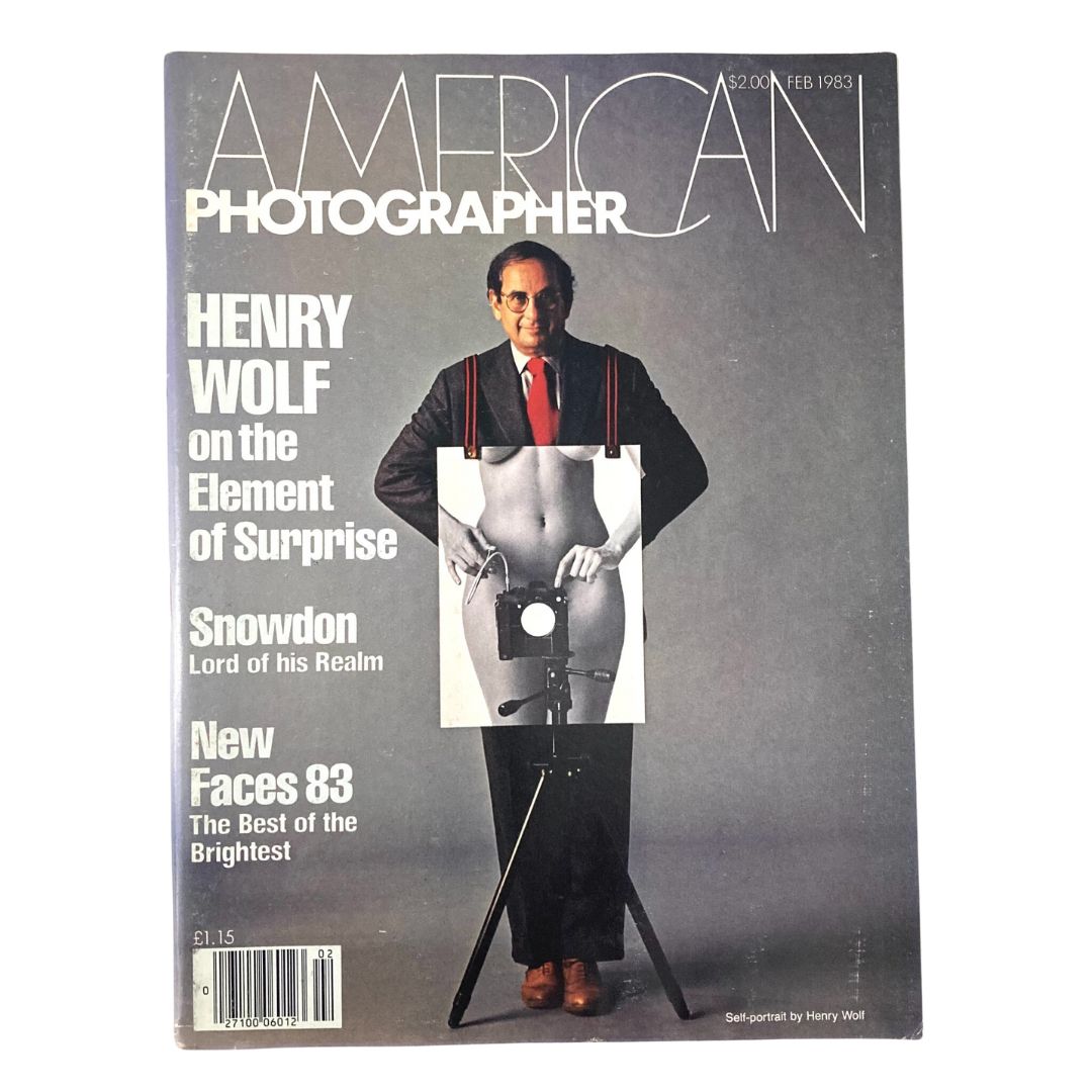 American Photographer Magazine February 1983 Self-Portrait Henry Wolf No Label