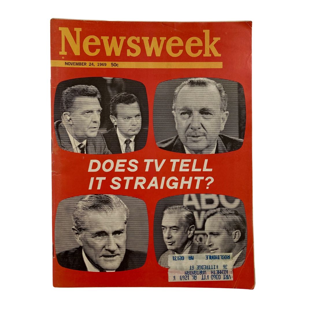 VTG Newsweek Magazine November 24 1969 Does TV Tell is Straight?