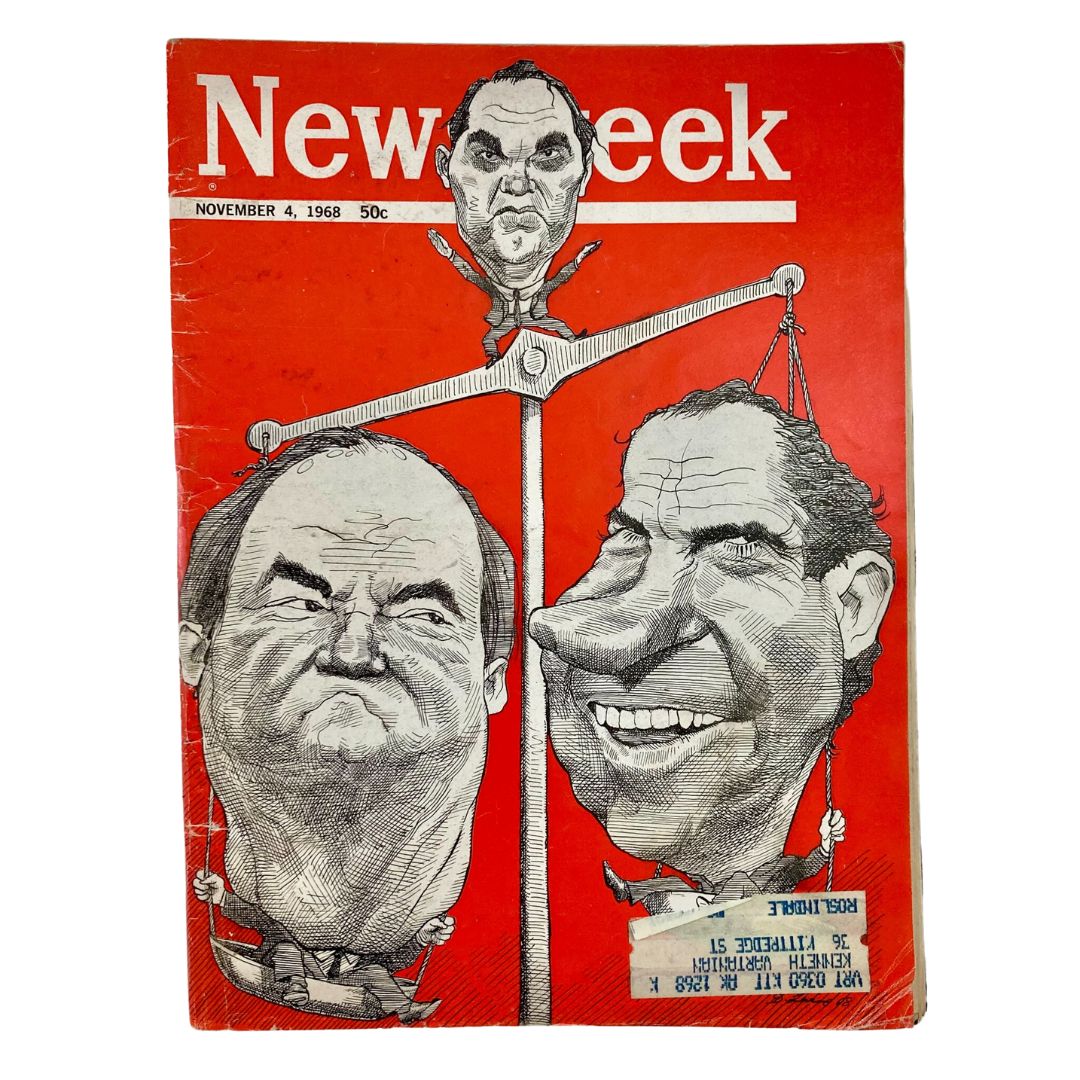 VTG Newsweek Magazine November 4 1968 Richard Nixon, Humphrey and Wallace