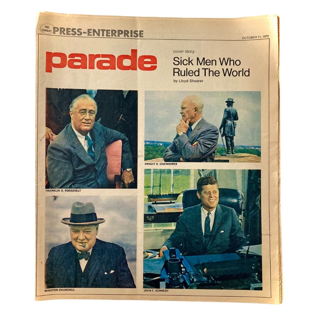 Parade Newspaper Magazine October 11 1970 Franklin D. Roosevelt, John F. Kennedy