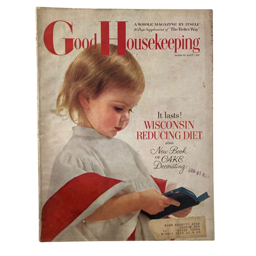 VTG Good Housekeeping Magazine March 1957 Wisconsin Reducing Diet New Book