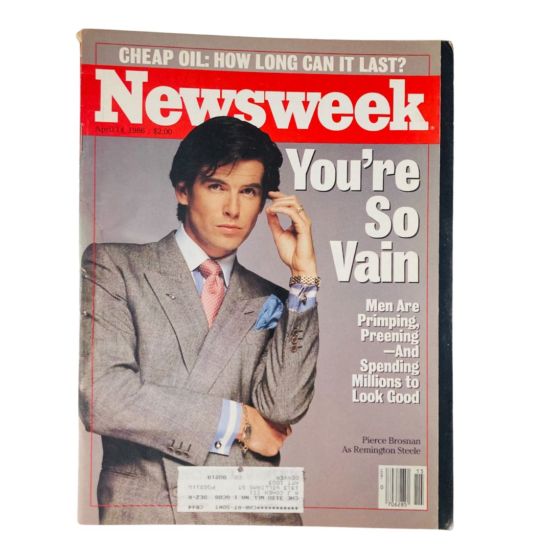 VTG Newsweek Magazine April 14 1986 Pierce Brosnan as Remington Steele