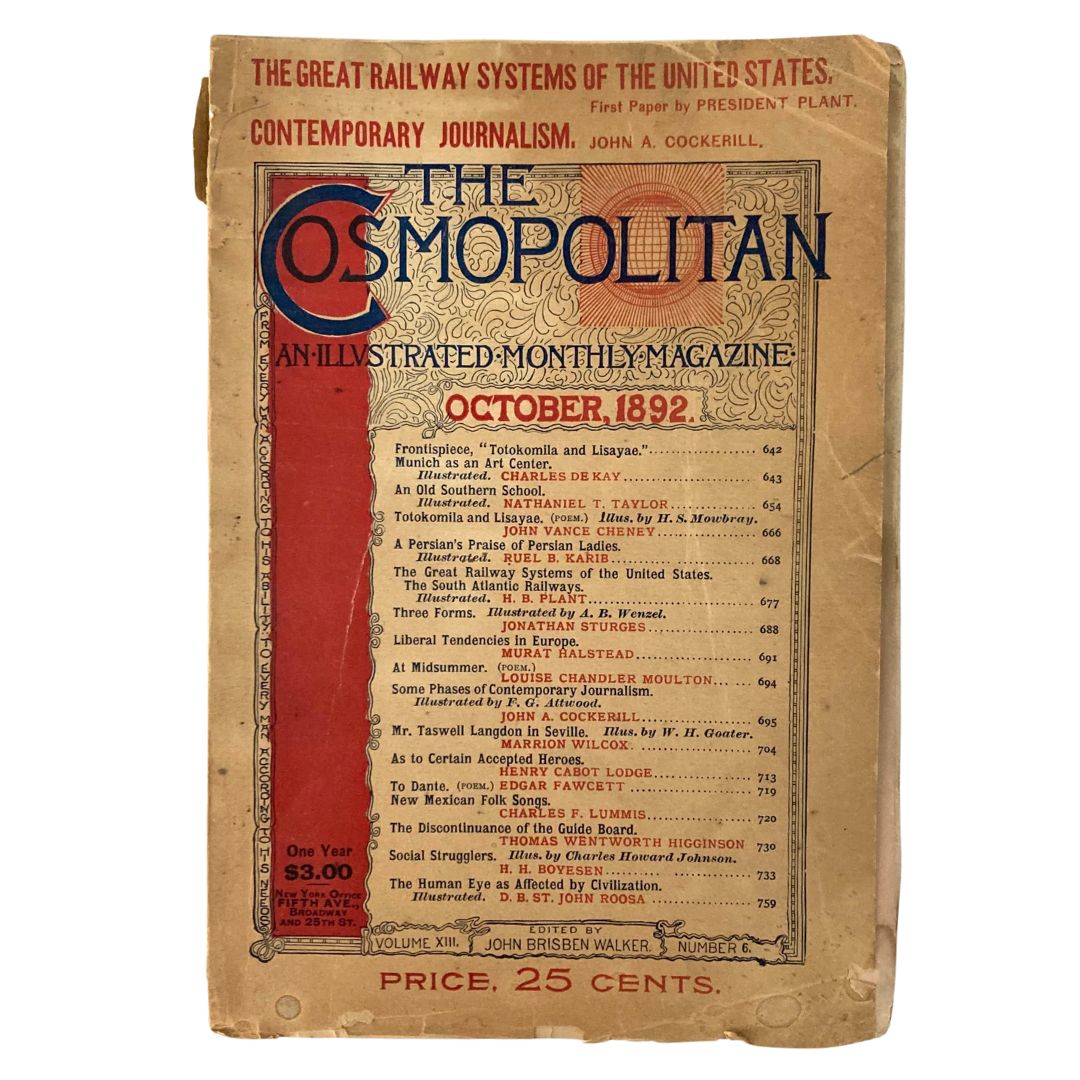 VTG The Cosmopolitan Magazine October 1892 The Great Railway System No Label