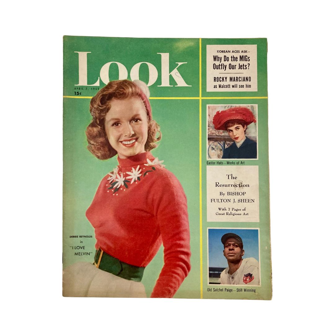 VTG Look Magazine April 7 1953 Debbie Reynolds, Satchel Paige No Label